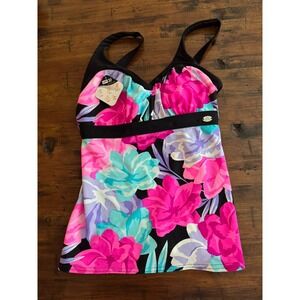 ZeroXposur Floral Swimming Swimwear Tankini Top Women's‎ Sz XS